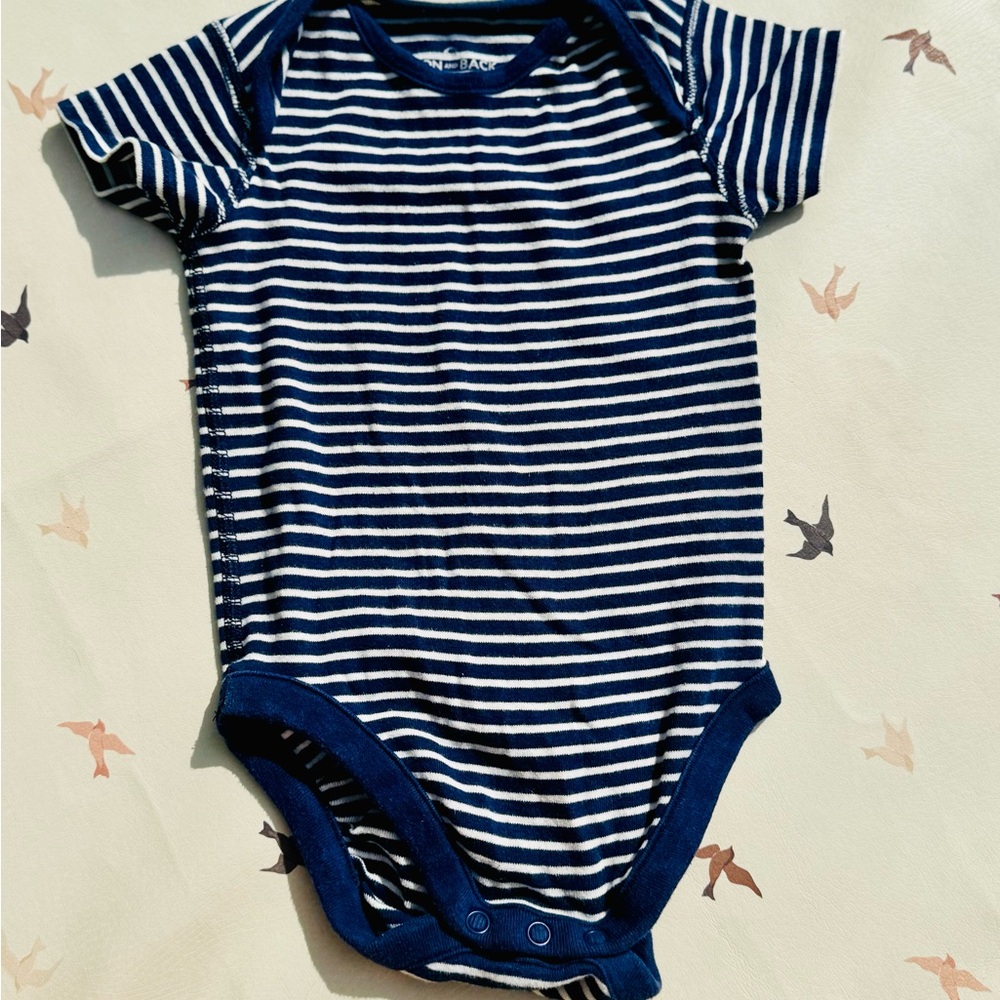 Hanna Andersson Navy & White Striped Baby Bodysuit